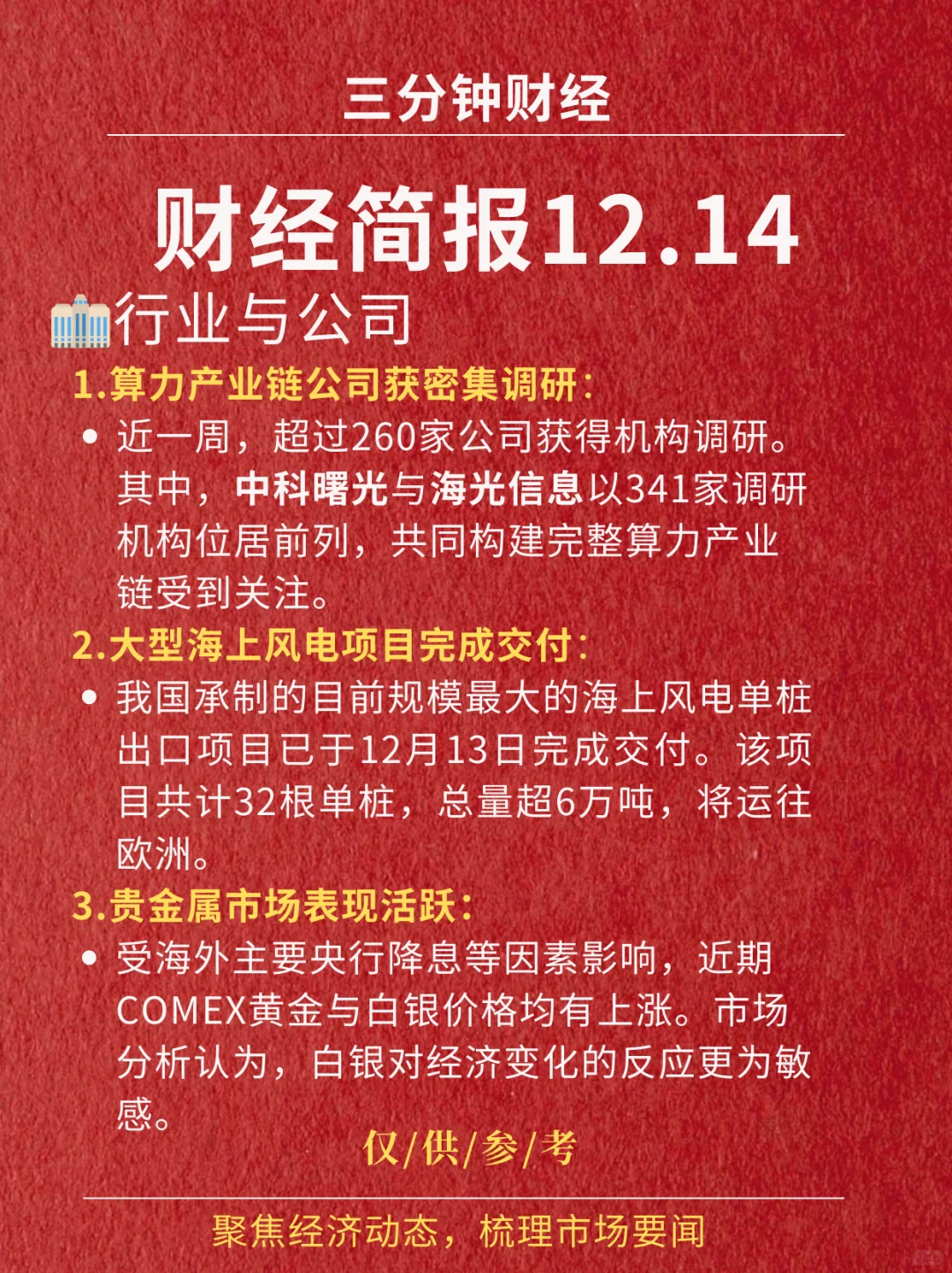 财经简报‖2025.12.14