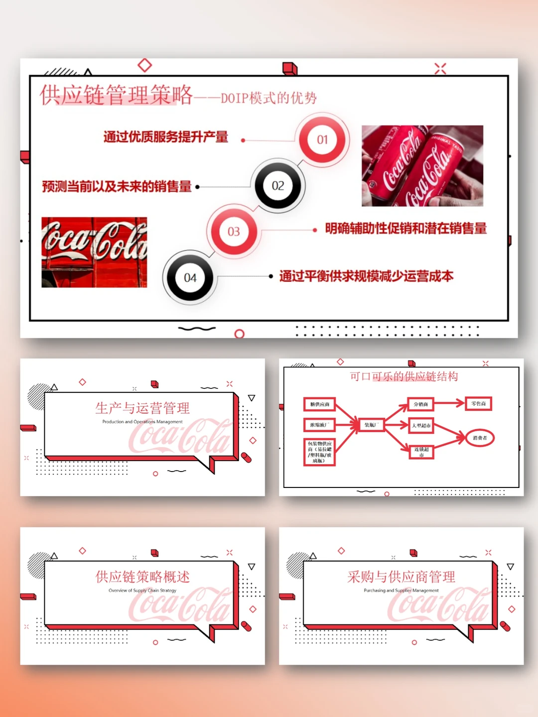 可口可乐供应链营销管理分析PPT|降本增效