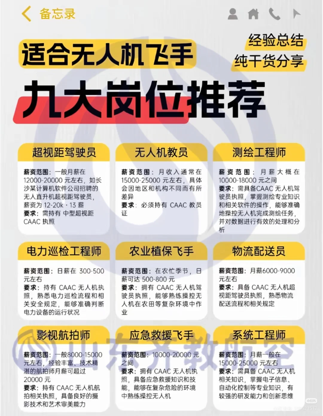 适合无人机飞手的九大岗位推荐