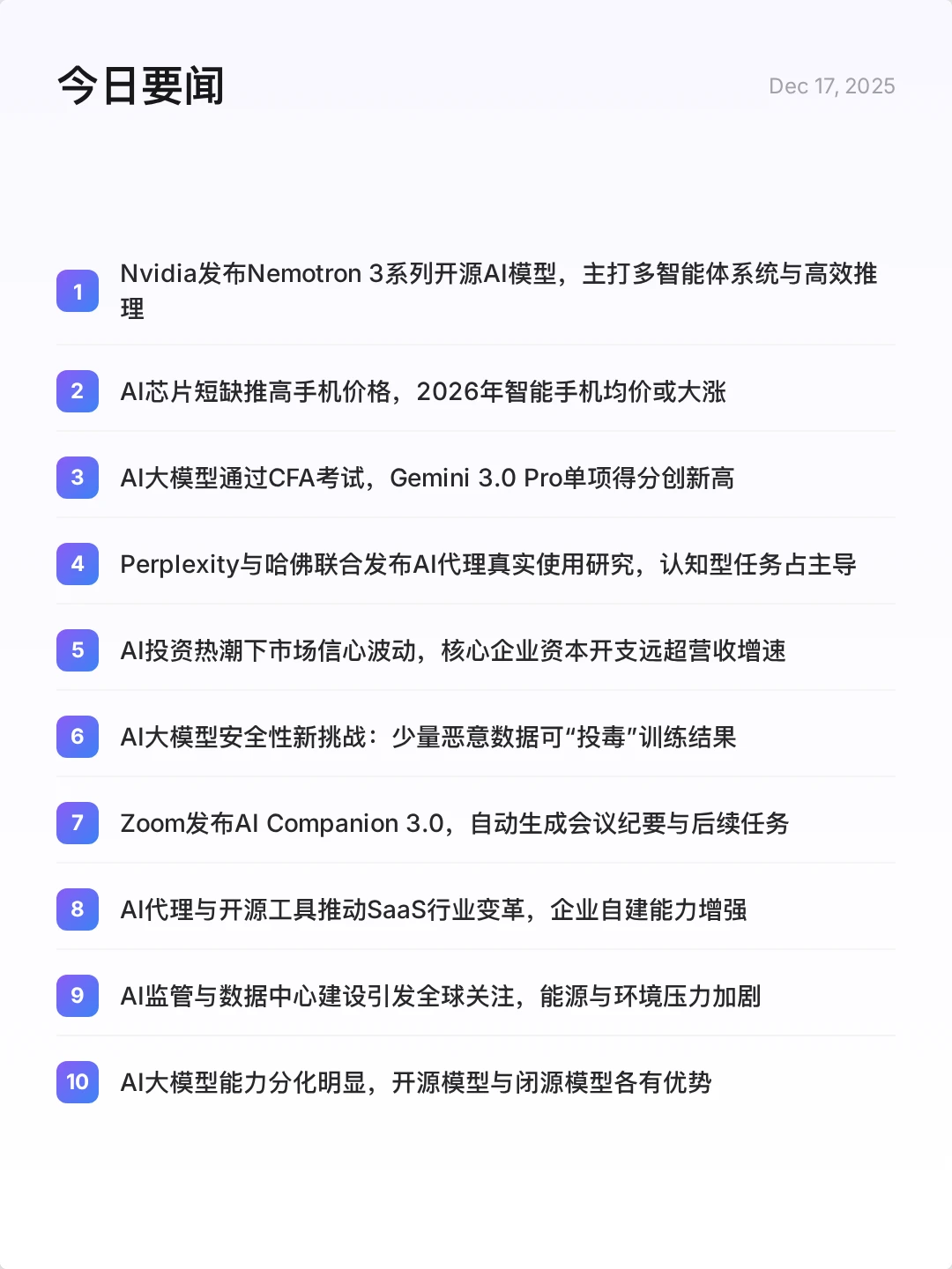 ⚡ AI 今日简报 - 2025年12月17日