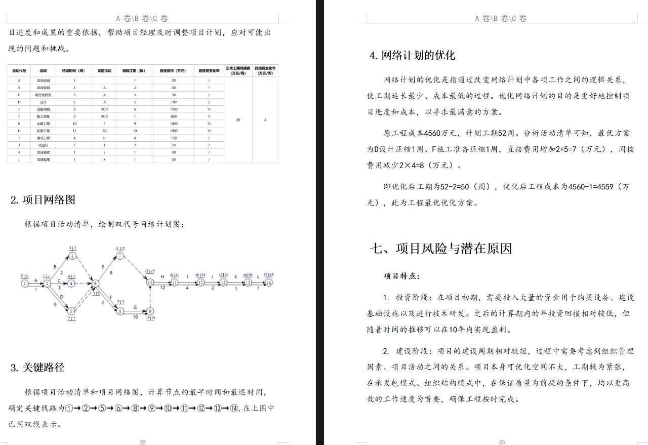 项目管理与技术经济结课报告