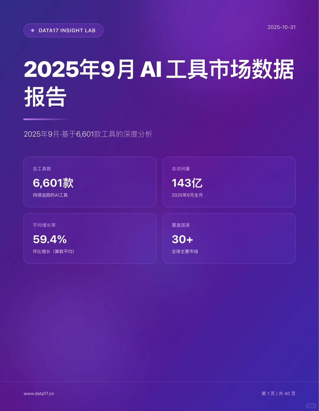 2025年9️⃣月AI工具市场数据报告