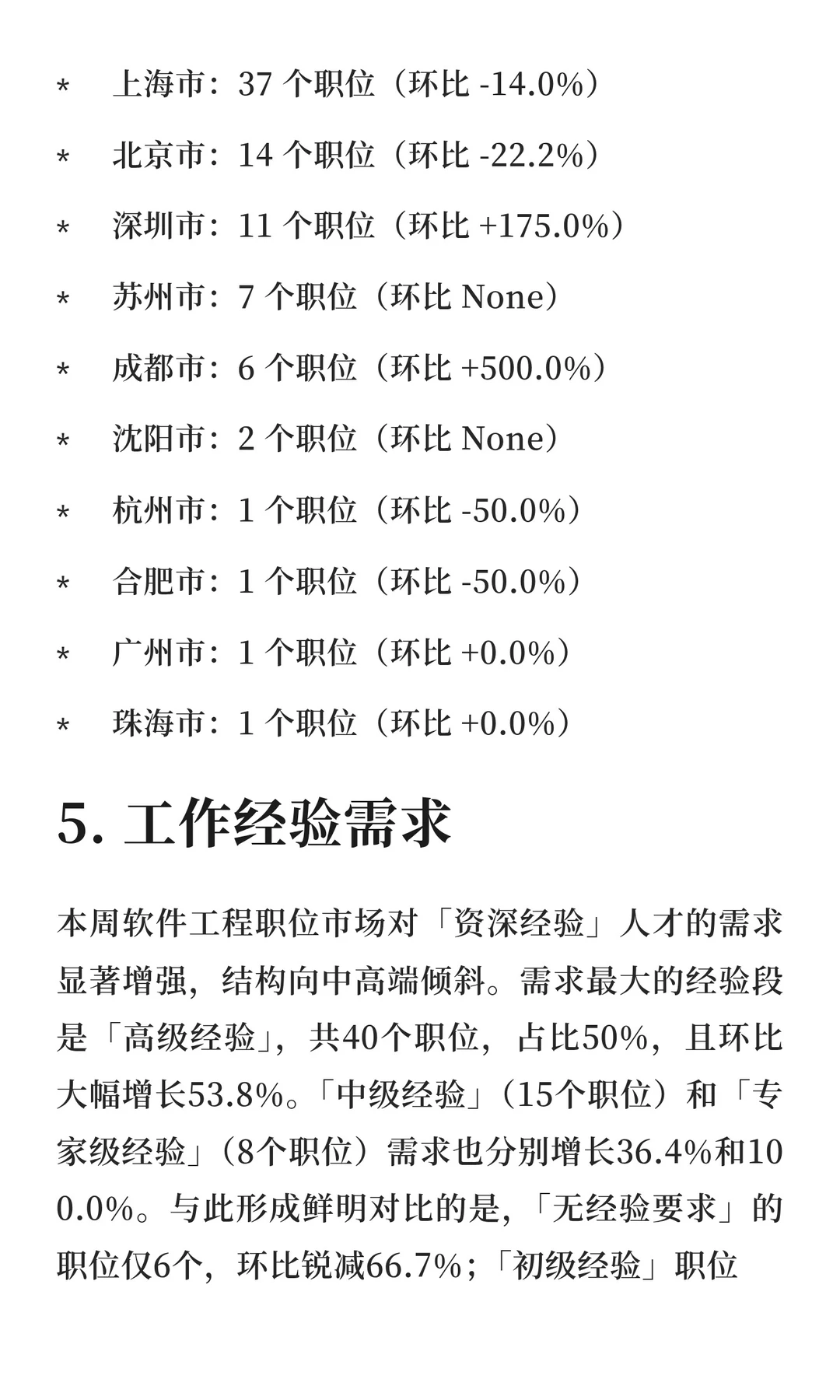 软件工程领域求职市场周分析报告