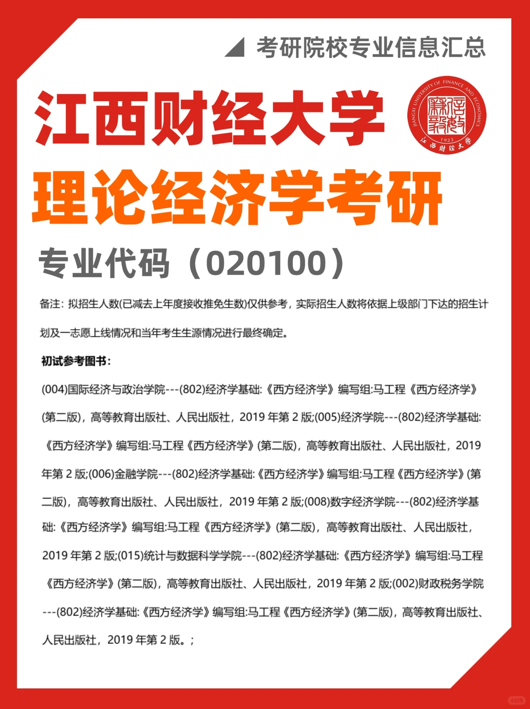 江西财经大学考研?理论经济学考研数据