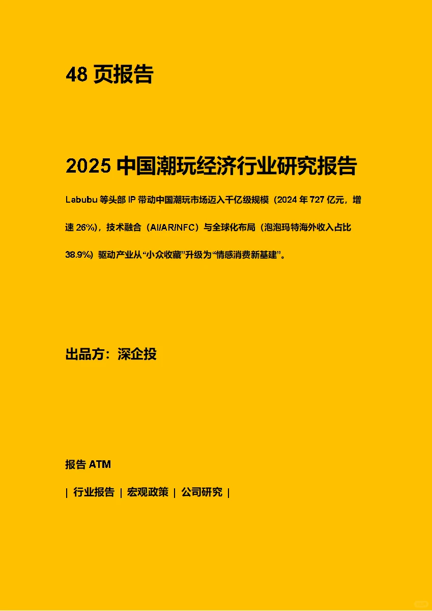 2025中国潮玩经济行业研究 深企投