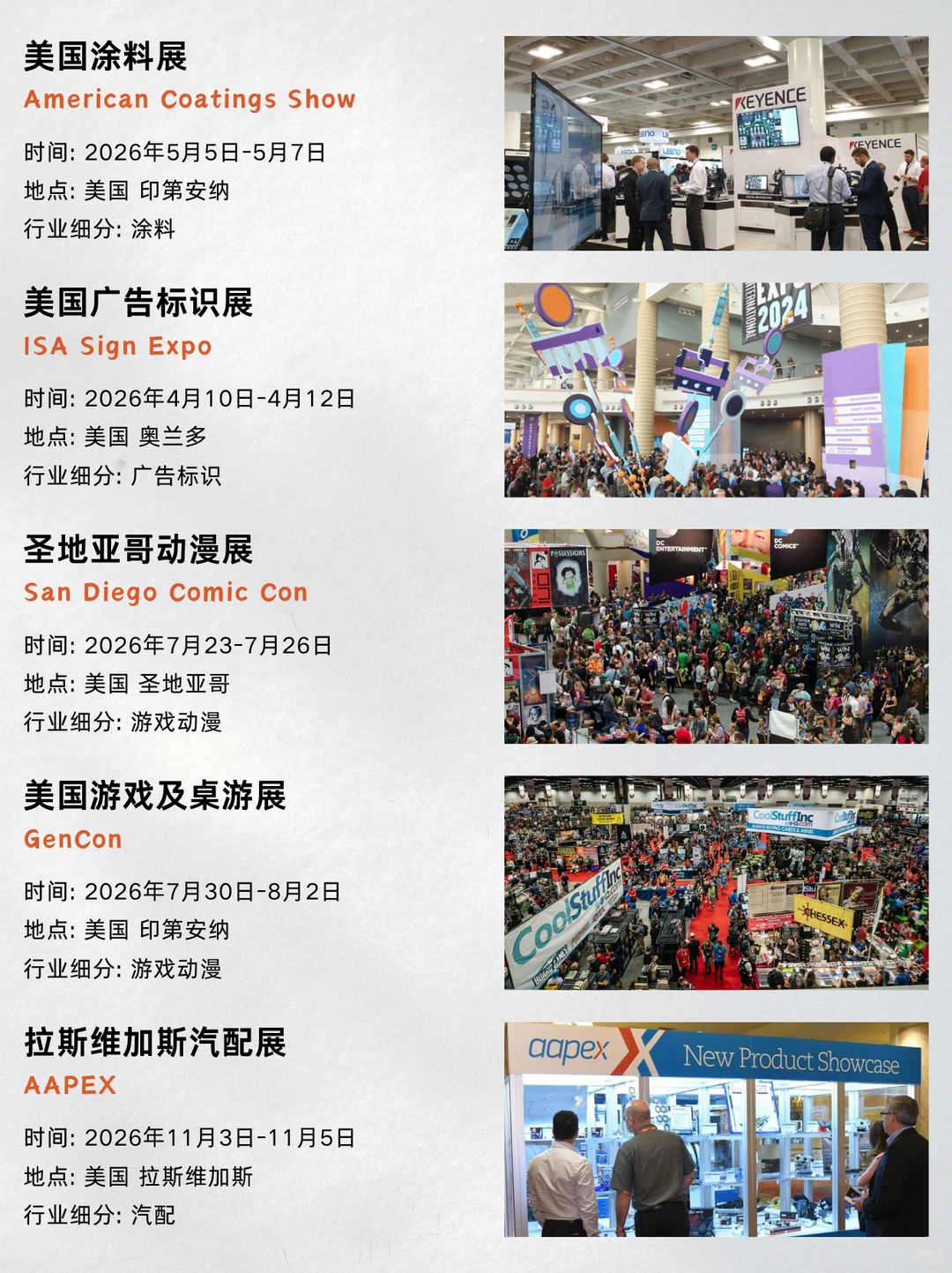 解明竞争格局｜2026美国热门展会合集