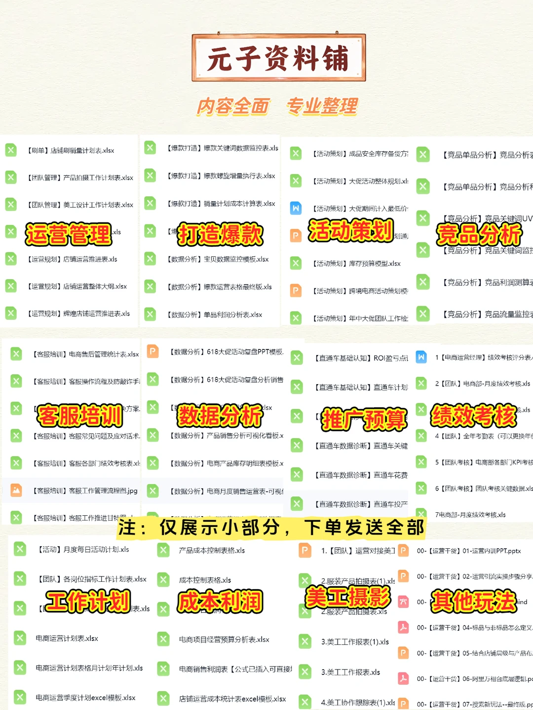 电商运营管理实操工具模板大全-精选250套!