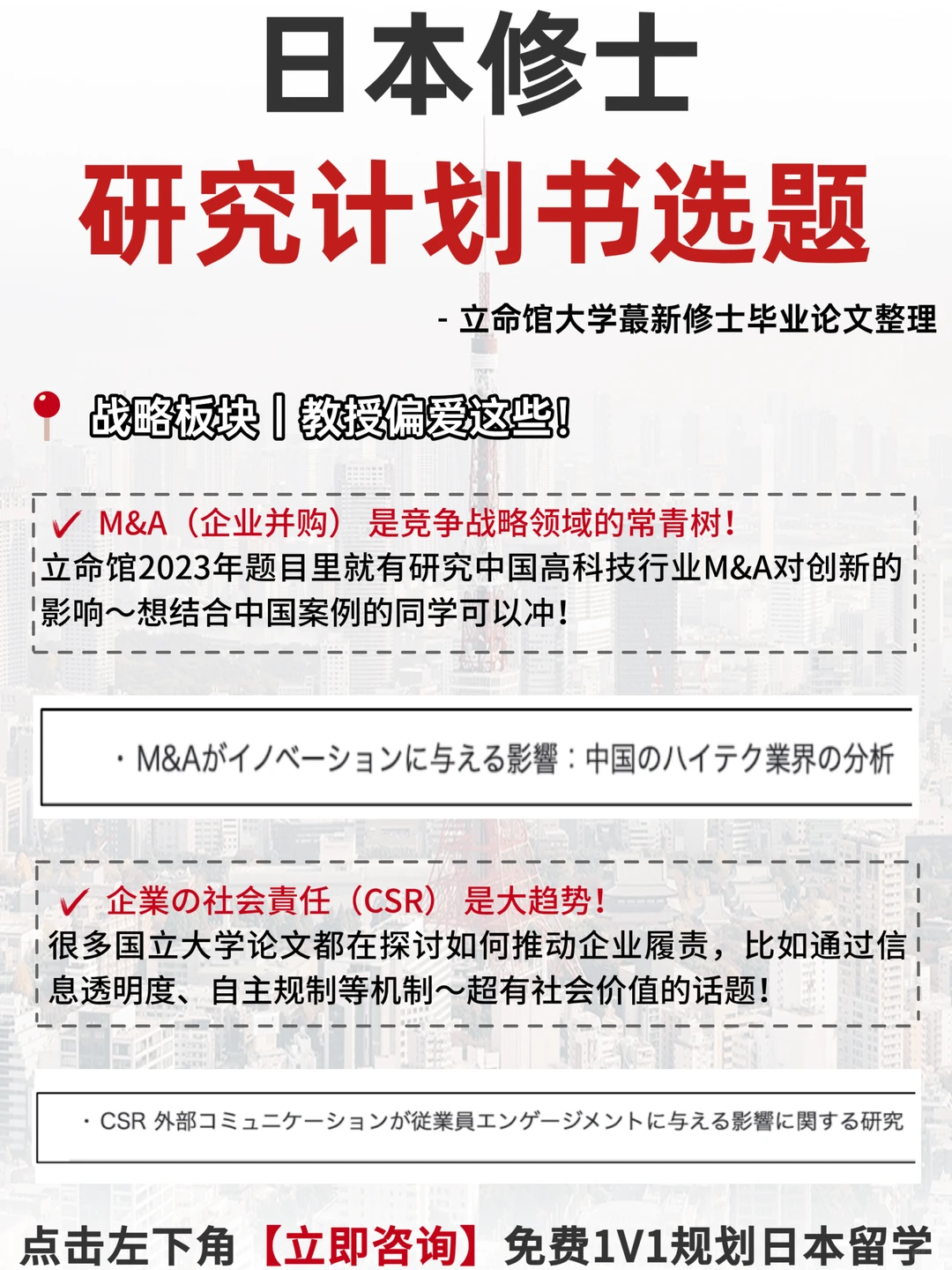 日本修士研究计划书选题！教授偏爱版