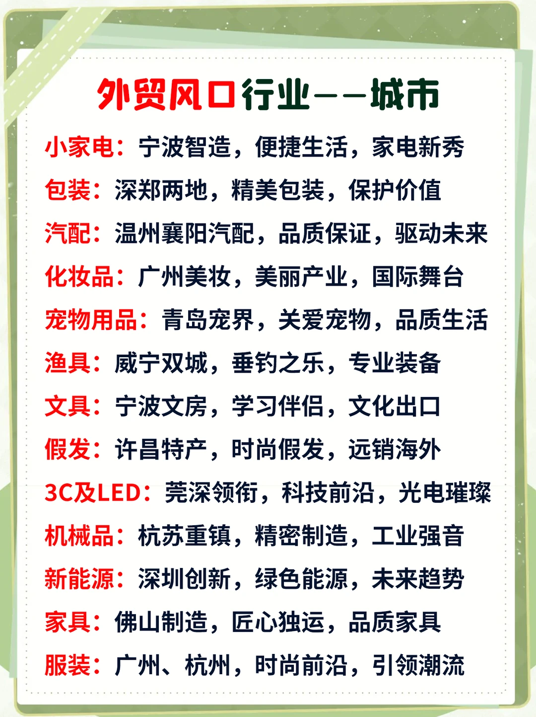 未来外贸一定可以暴富的几个行业