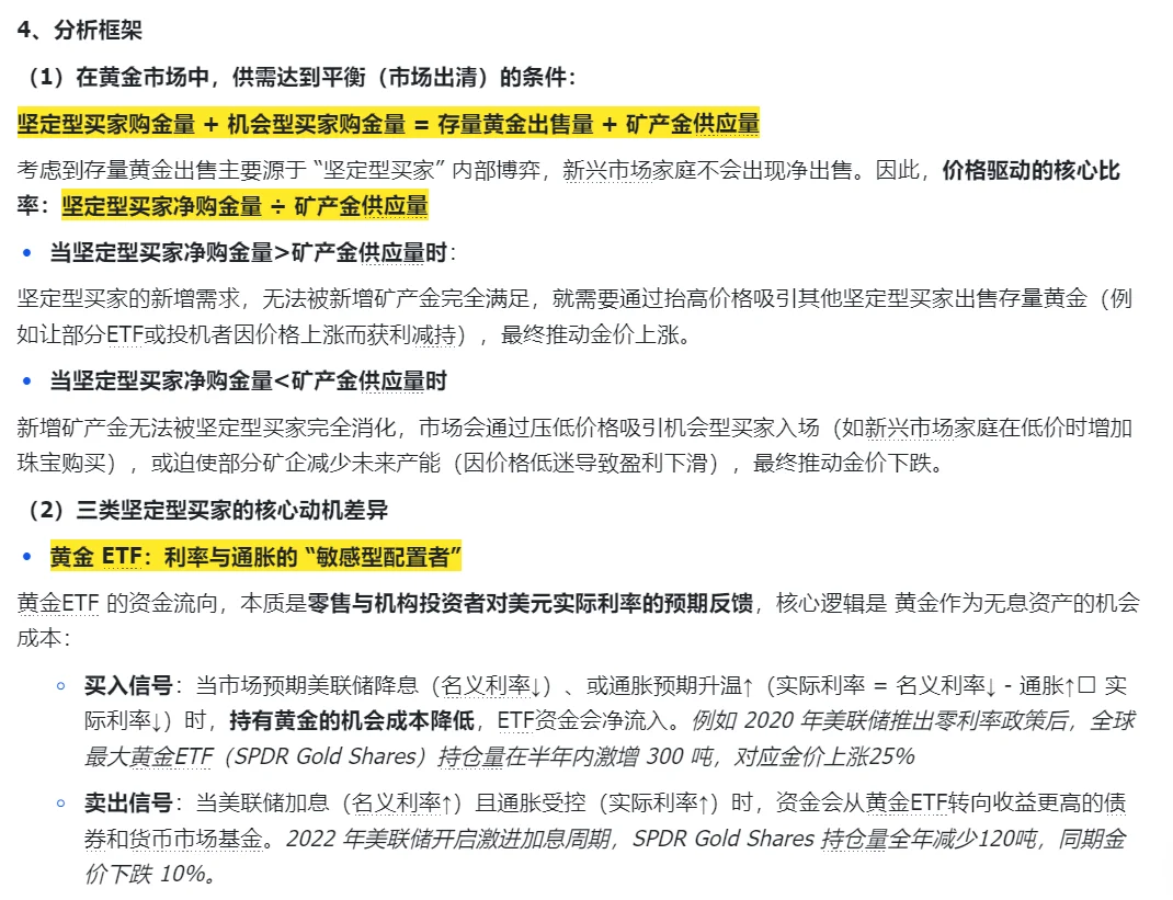 多阅读多积累|商品篇：黄金分析框架2