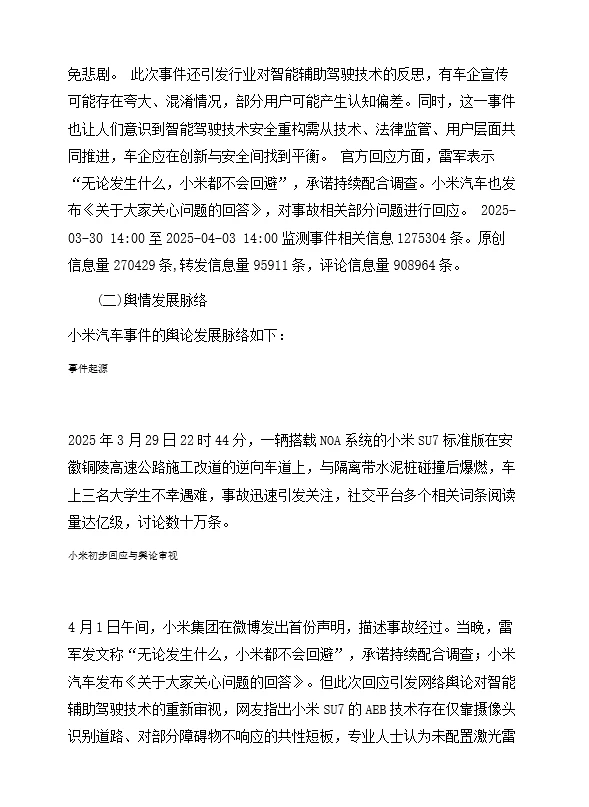小米汽车舆情报告