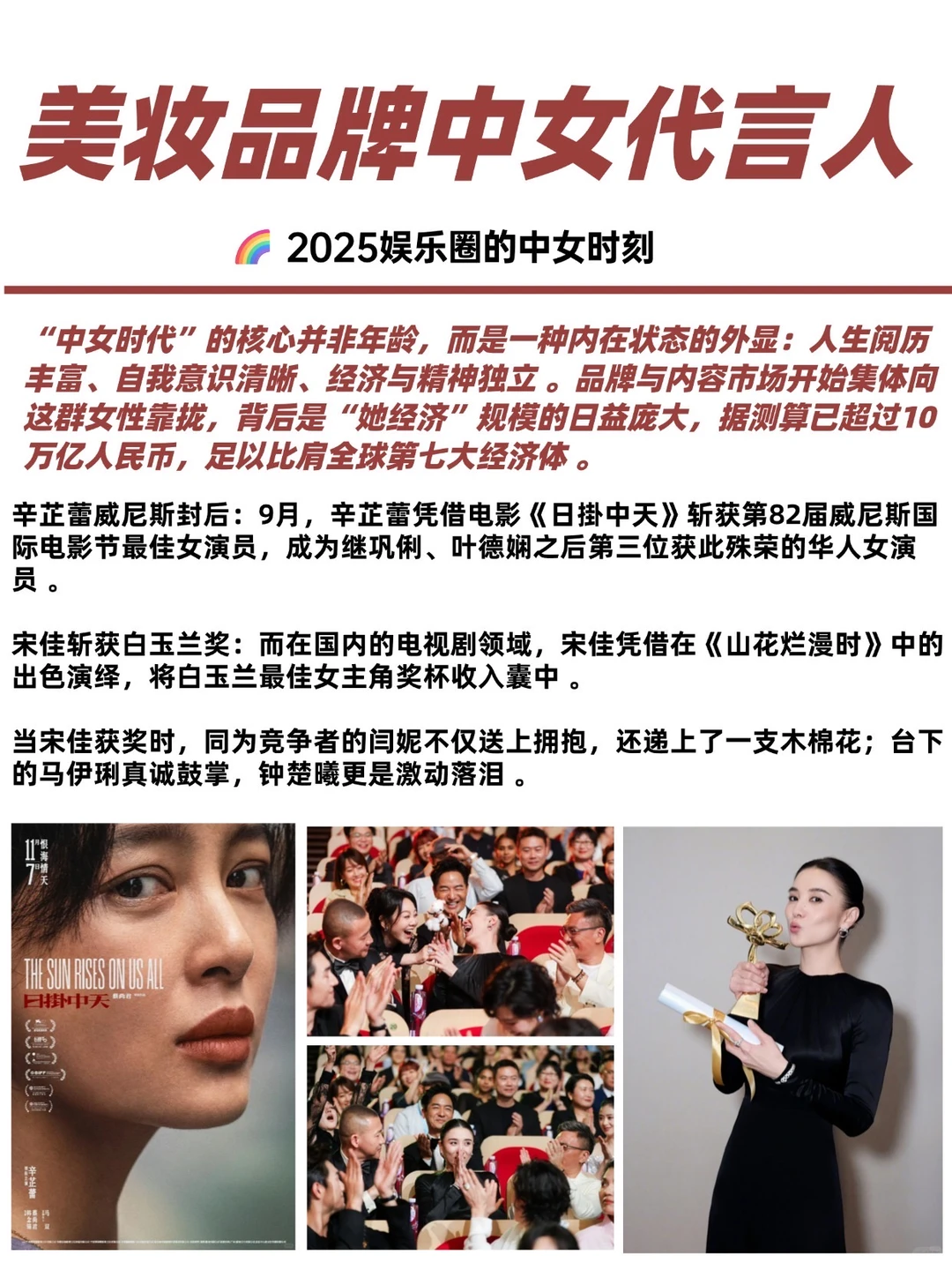 美妆品牌的中女代言人，通关25年代言竞争