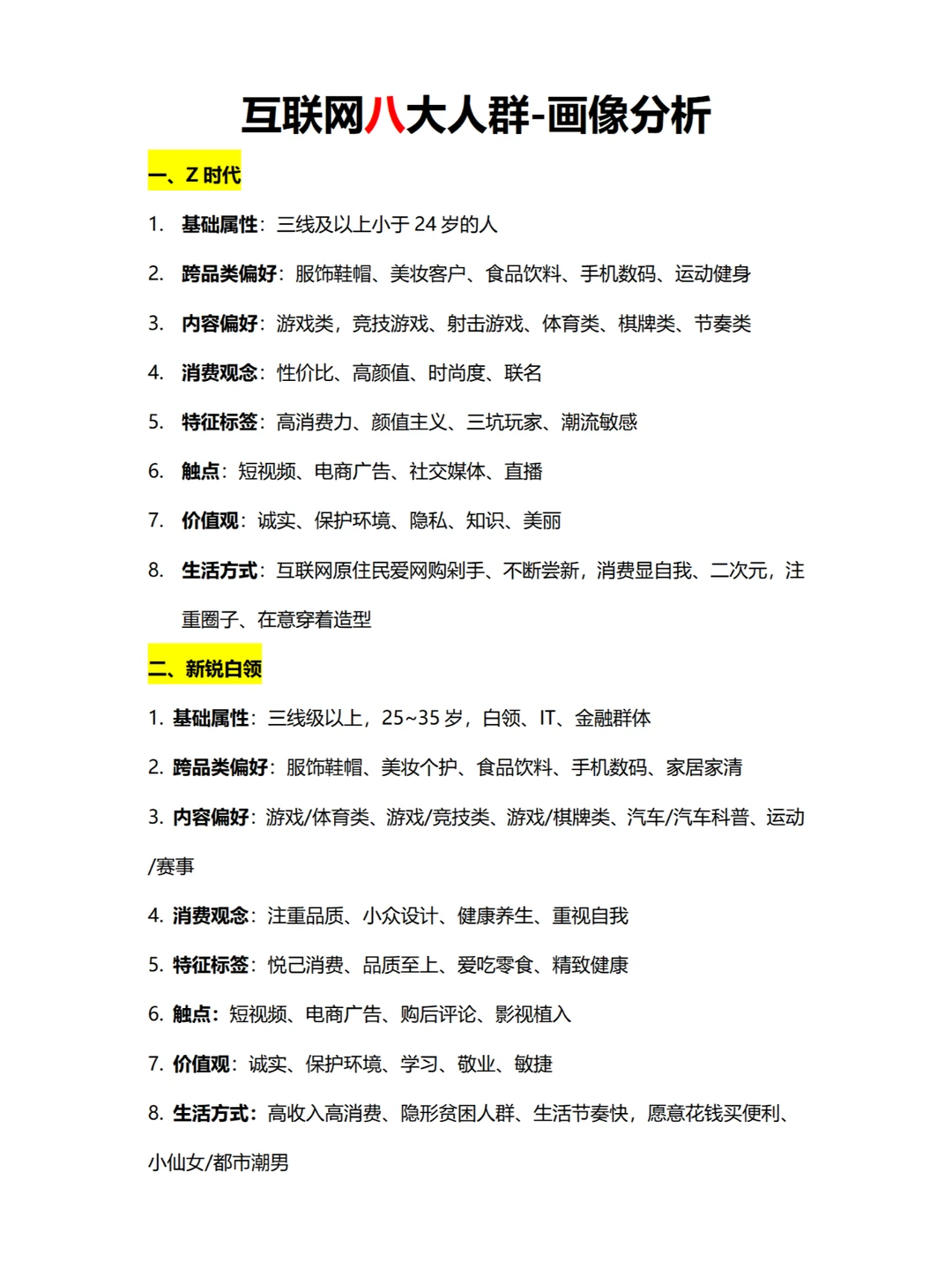 互联网8️⃣大人群详解，也太全面了！?