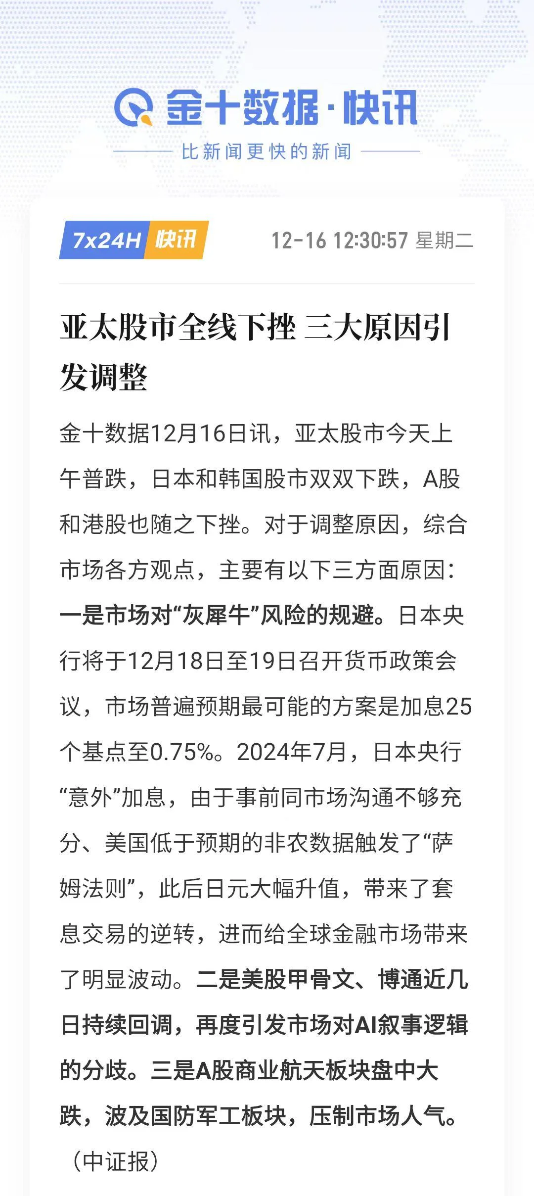 亚太股市全线下挫