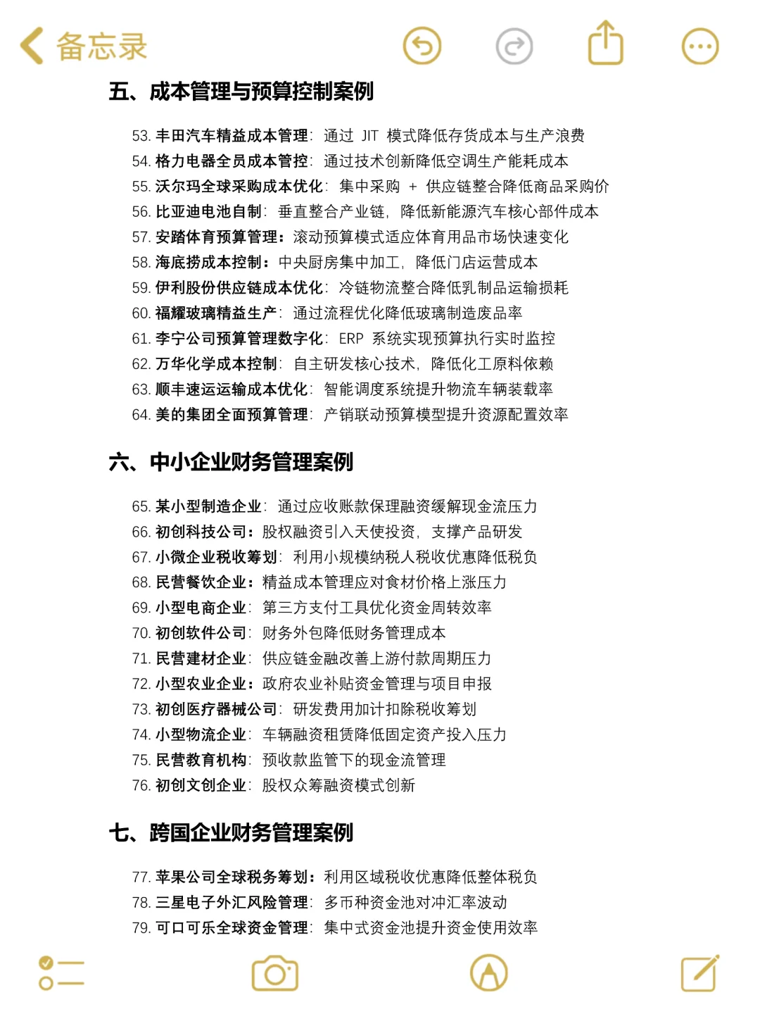 财务管理专业100个案例分享