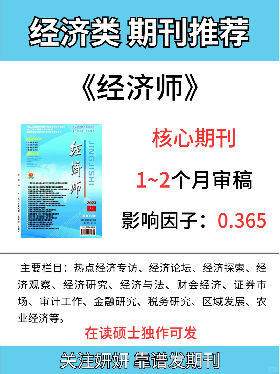不卡稿的经济期刊!一定要投它❗❗❗