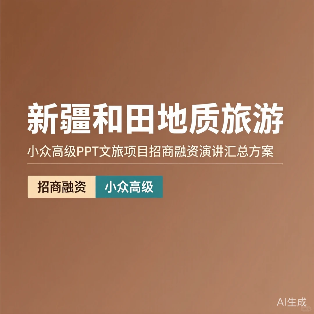 新疆和田地质游·小众高级招商方案