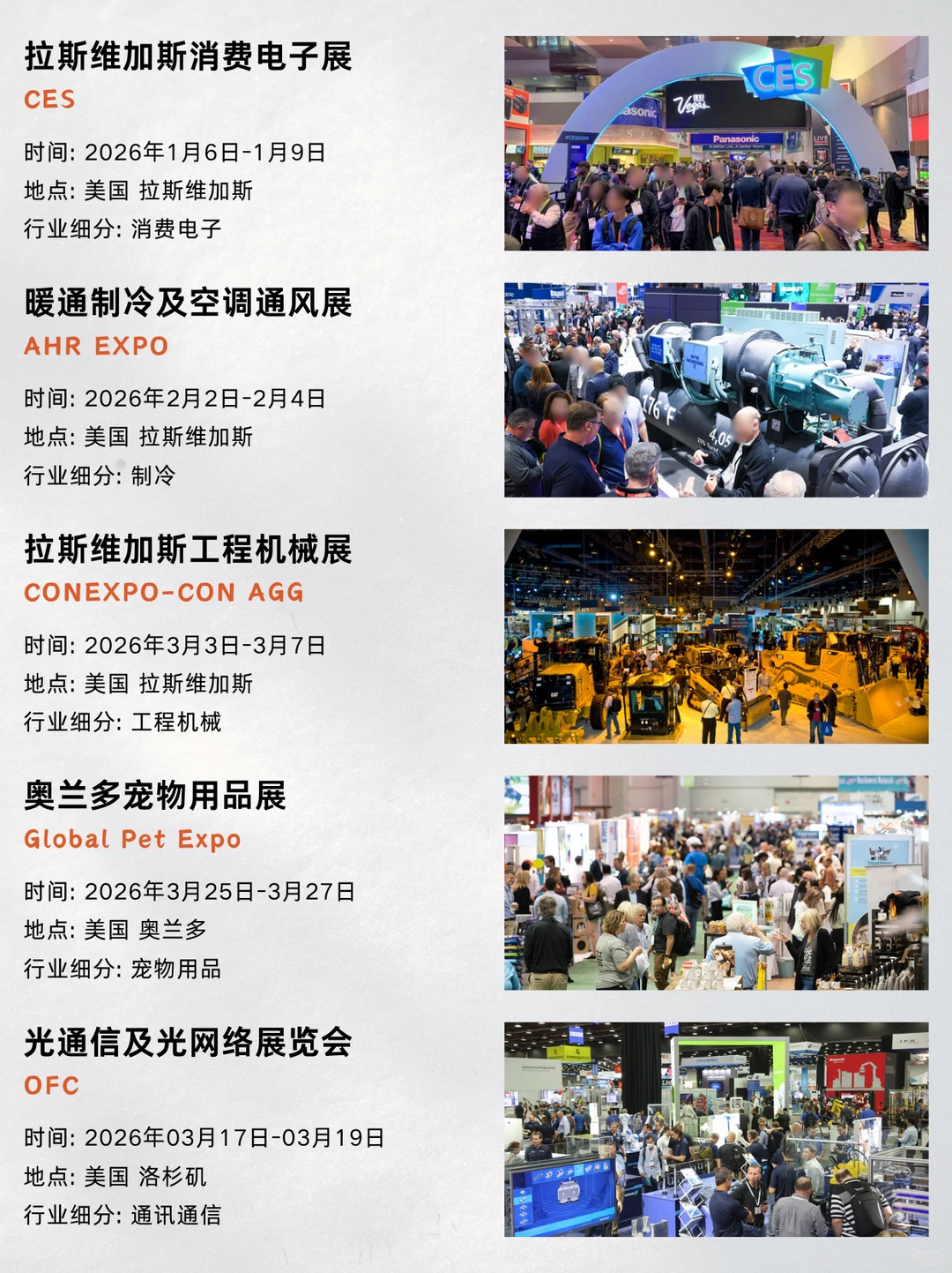 解明竞争格局｜2026美国热门展会合集