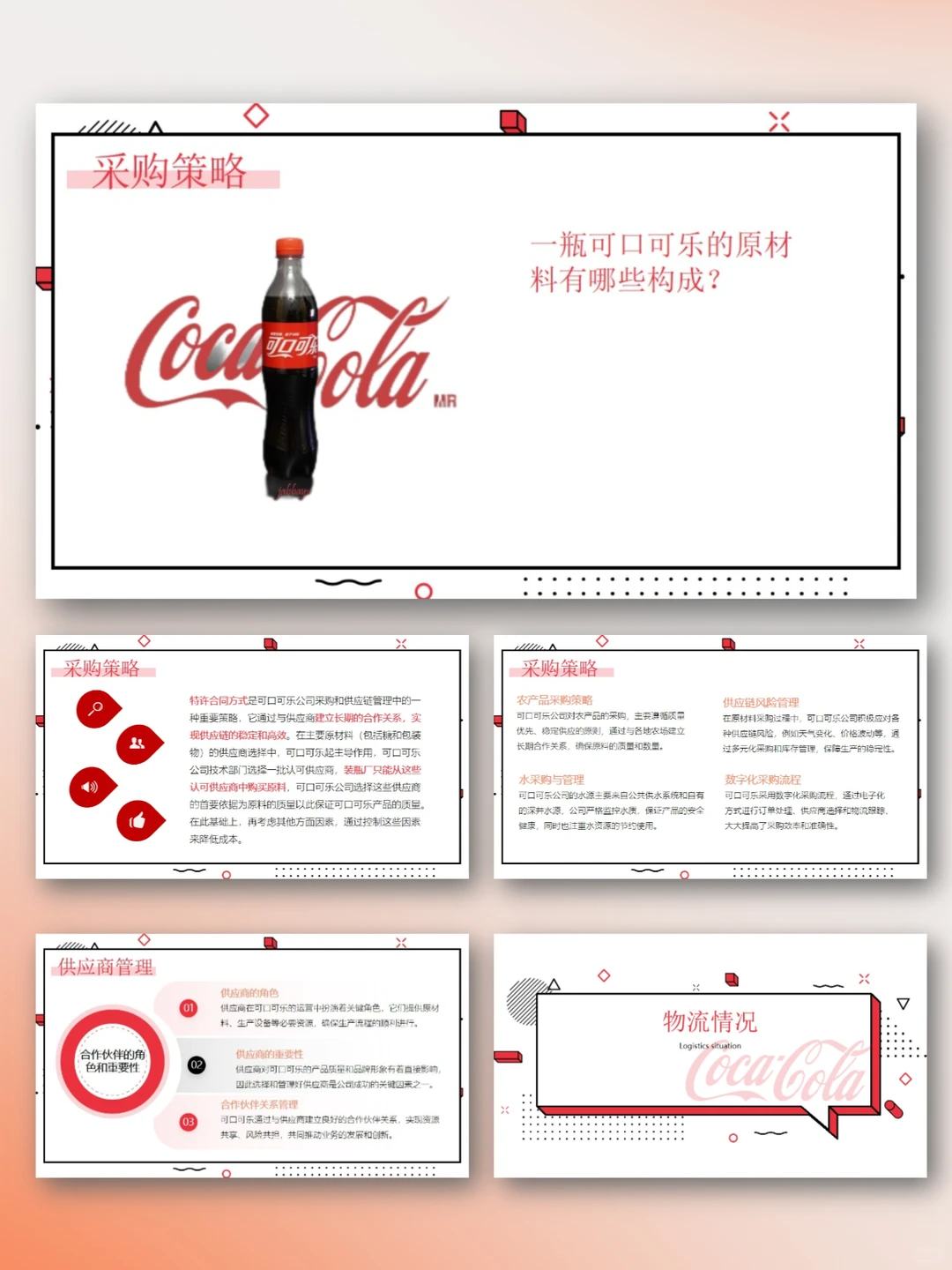 可口可乐供应链营销管理分析PPT|降本增效