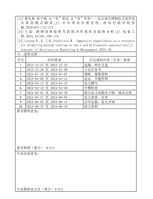 旅游管理专业！开题报告！