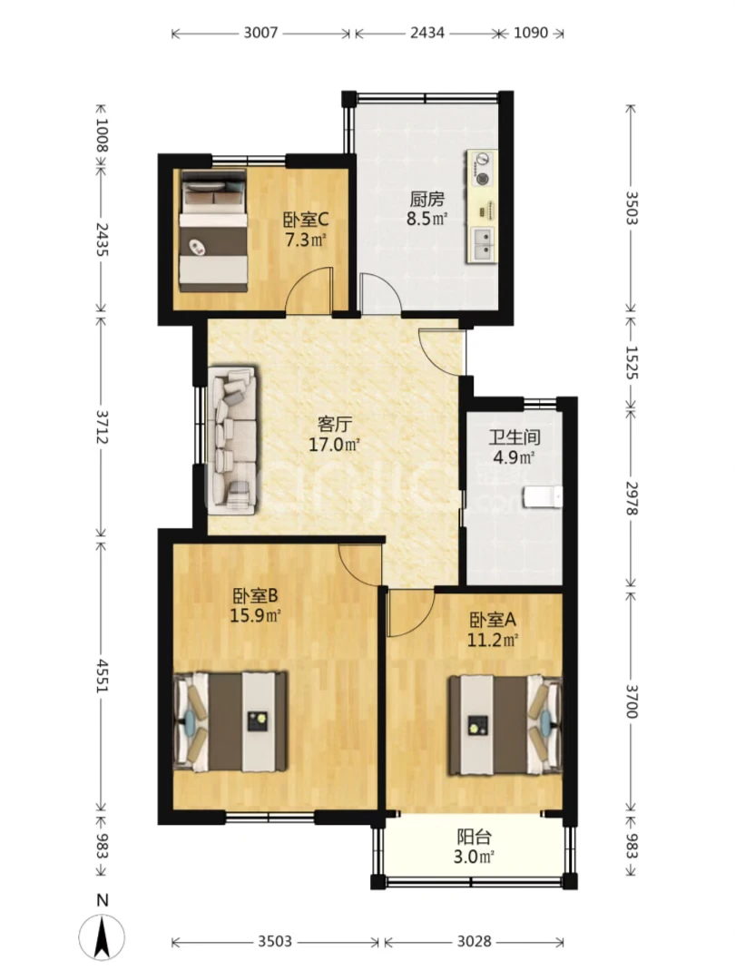 胡哥看房?徐汇区康健｜436万84.27㎡3室1厅