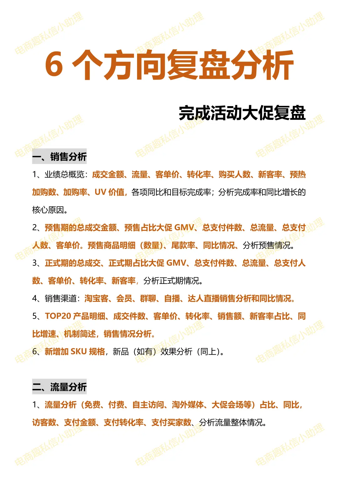 平台活动复盘盯紧这6个维度来分析！