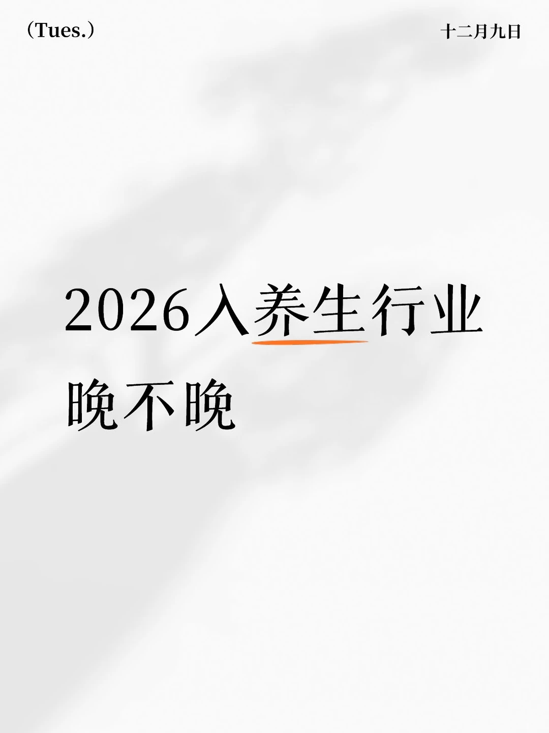 2026入养生行业晚不晚