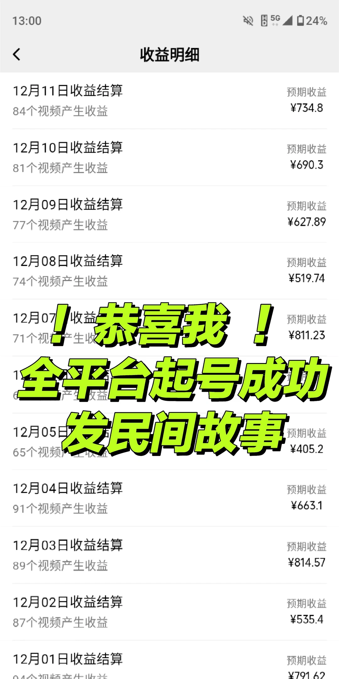 视频号起号成功✌发民间故事蝴蝶号头条耶