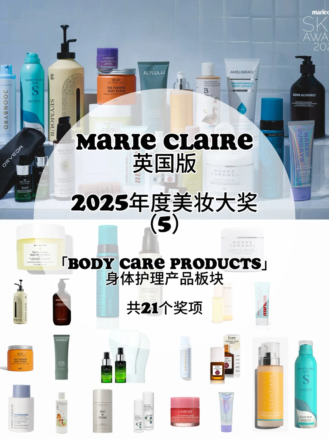 UK版Marie Claire25年美妆奖|身体护理板块