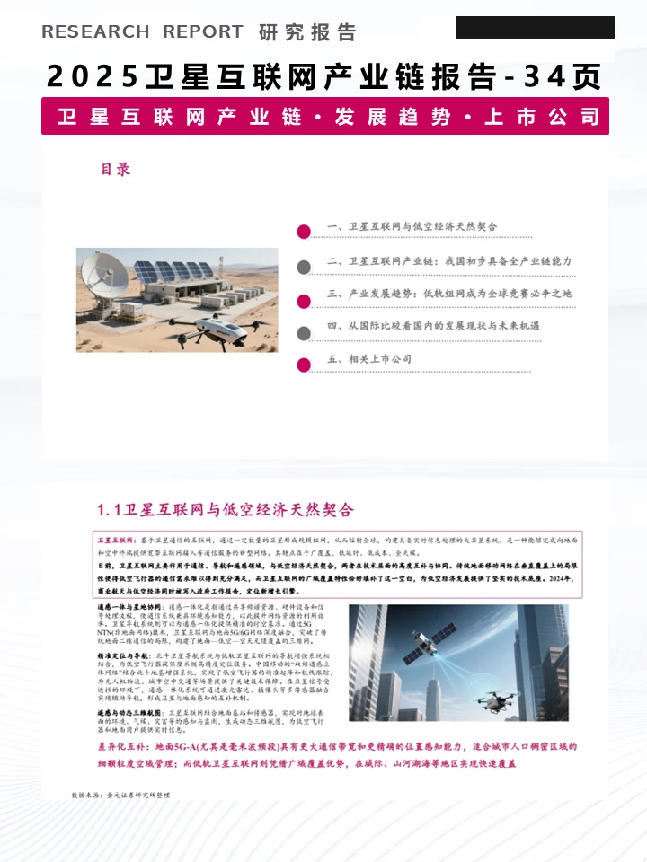 一份报告洞察卫星互联网产业发展趋势