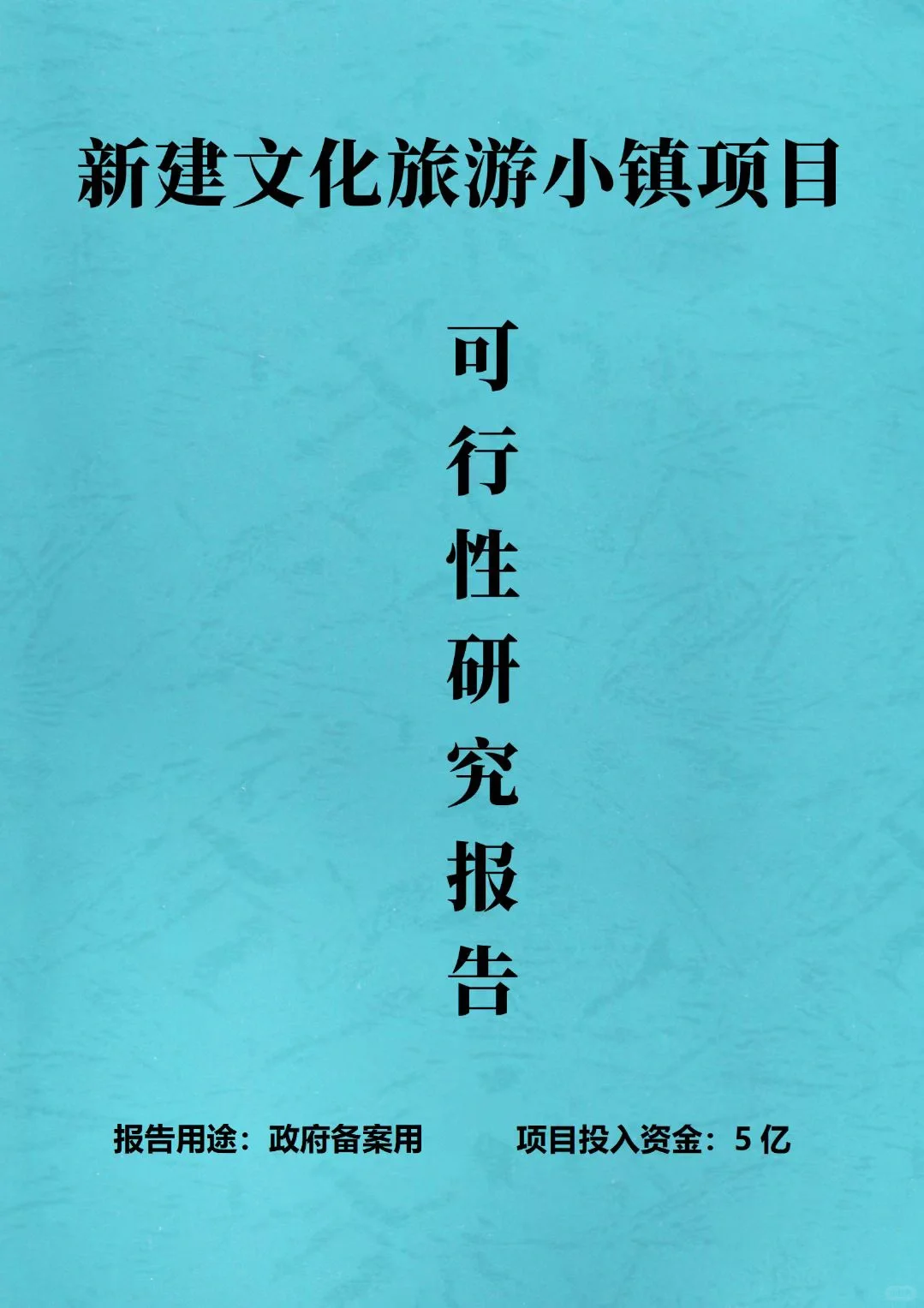 文化旅游小镇项目可行性研究报告，备案专用