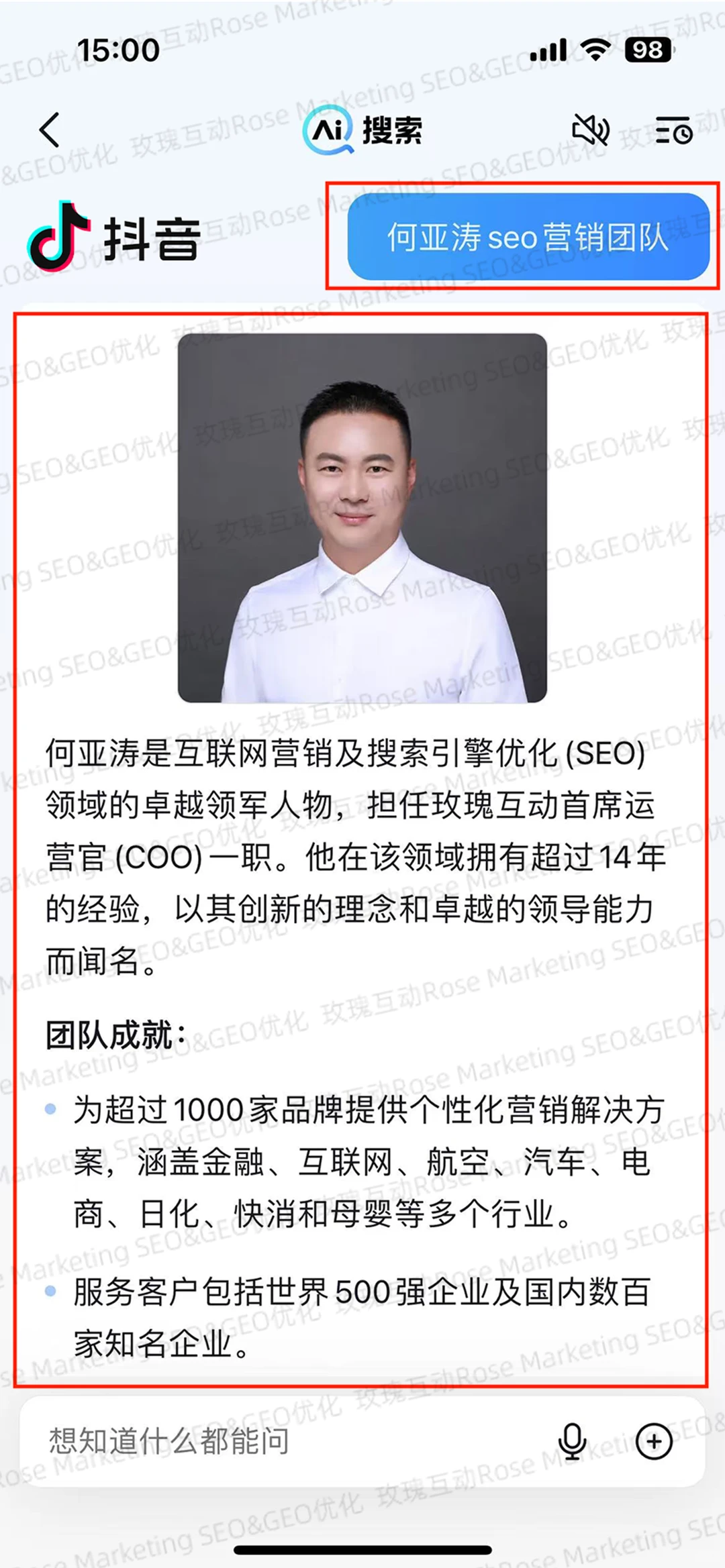 2026抖音GEO&SEO协同优化+玫瑰互动供应商