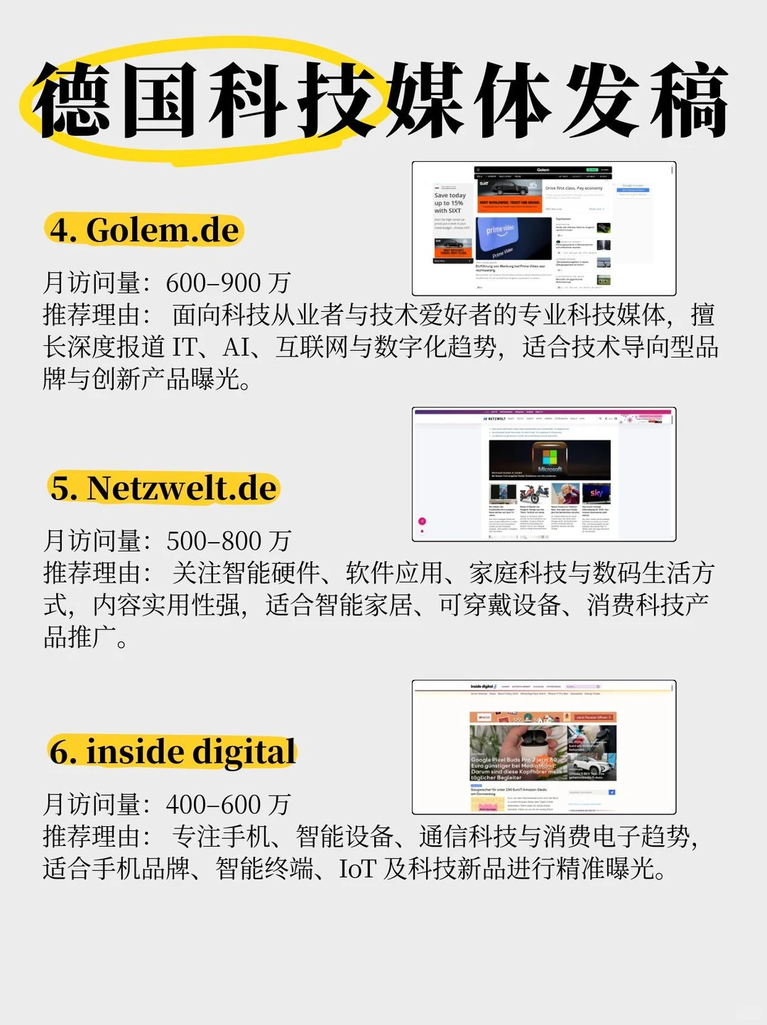 德国科技媒体发稿资源(一手资源)