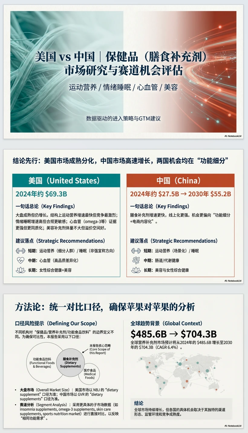 AI一键生成?中外保健品行业报告?