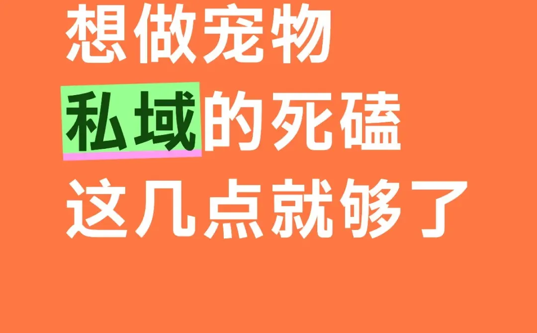想做宠物私域的死磕这几点就够了
