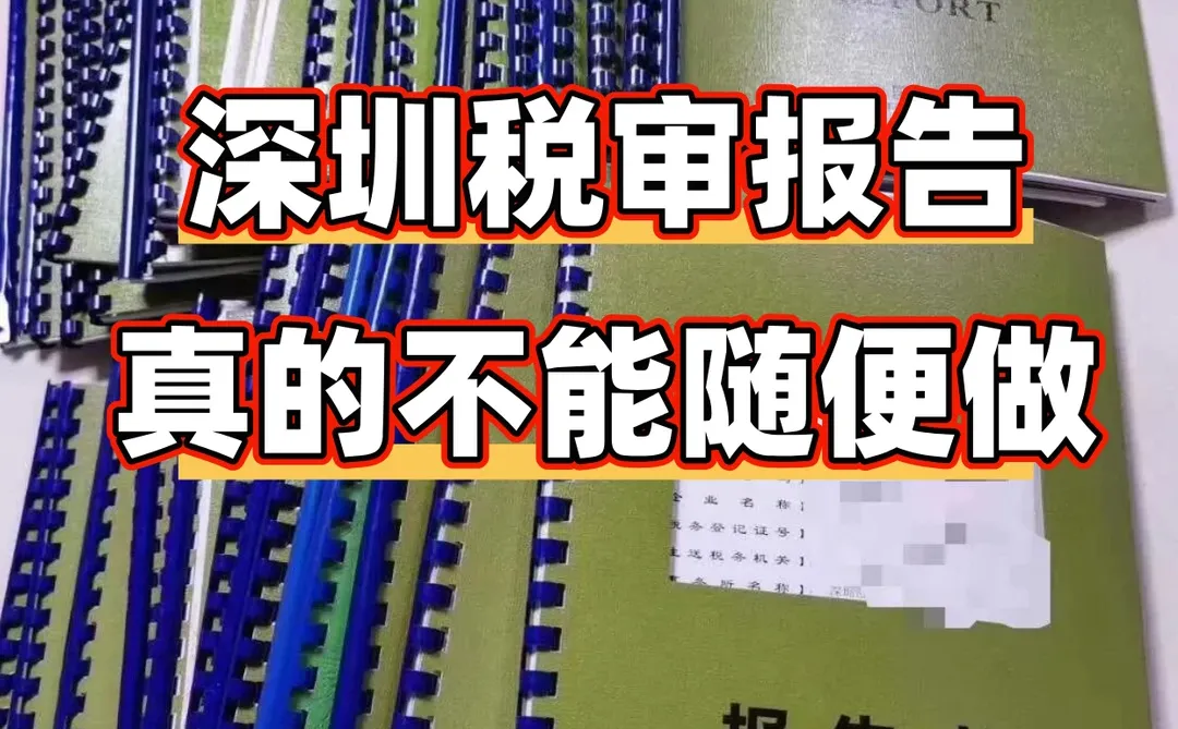 深圳税审报告,真的不能随便做