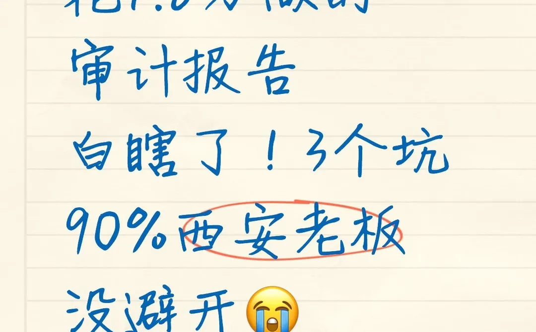 花1.8万做的审计报告白瞎了！