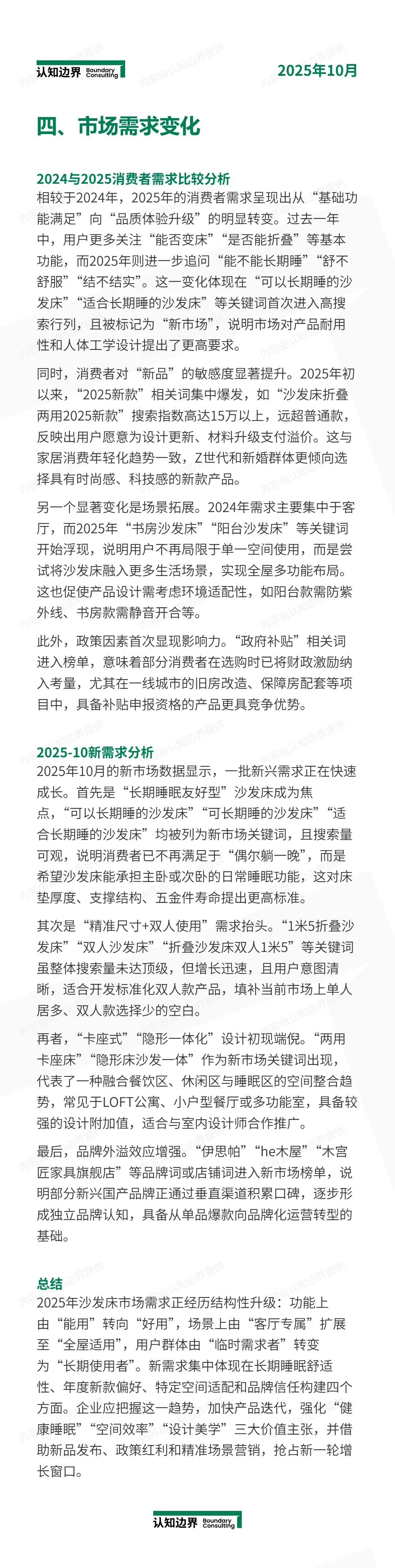 11月认知边界行业报告 沙发床 住宅家具