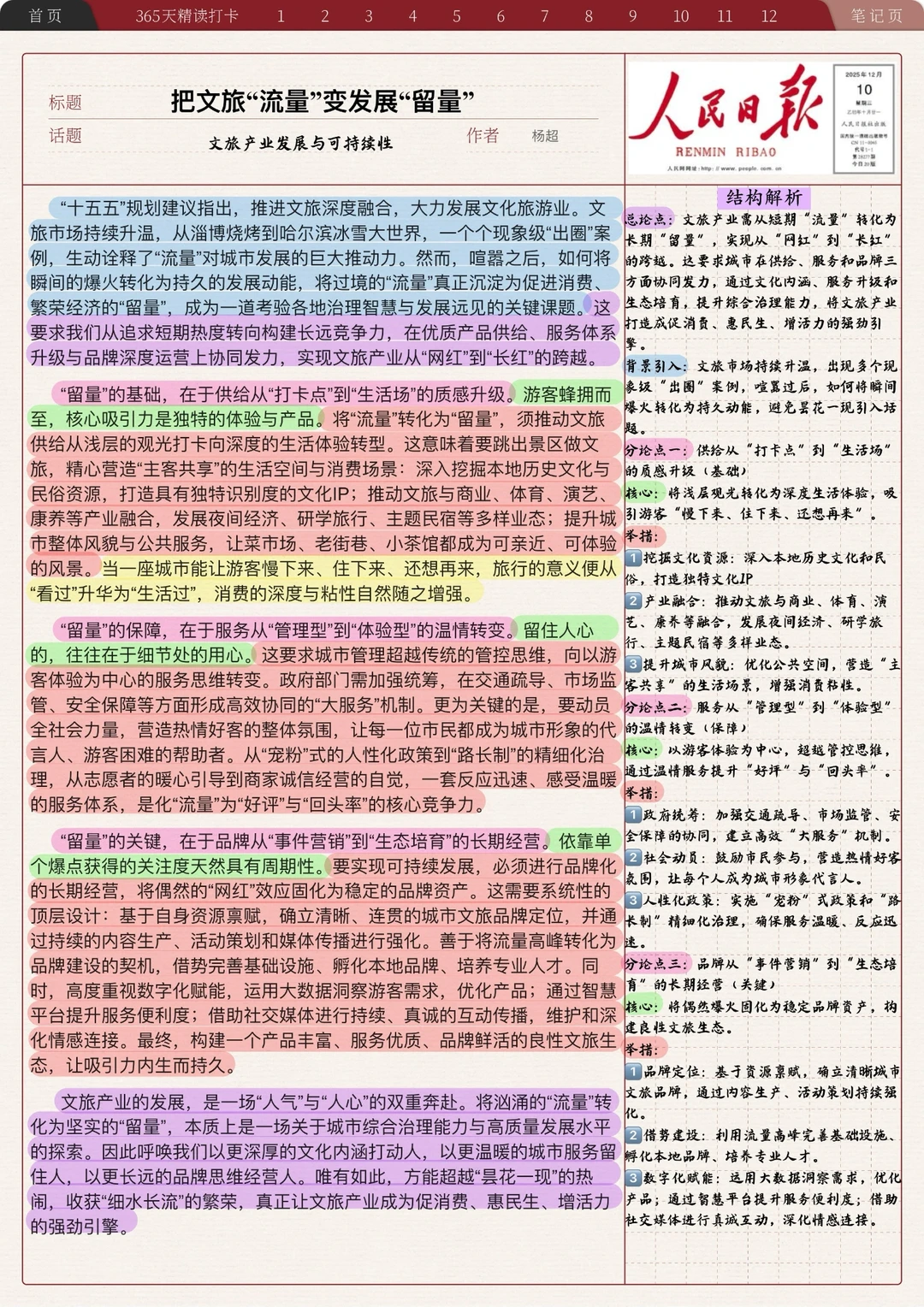 人民日报精读—把文旅“流量”变发展“留量”