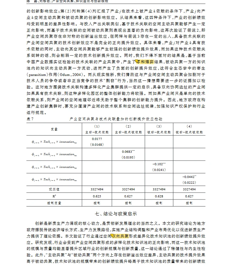 【文献】产业空间共聚 知识溢出 创新绩效