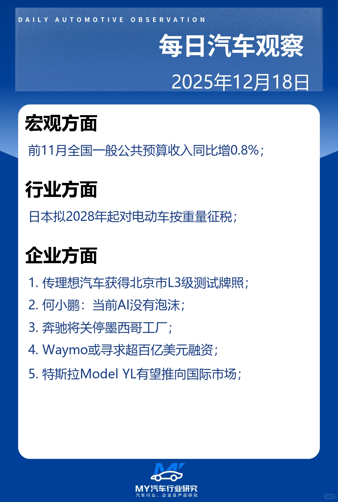 ? 每日汽车观察 12.18