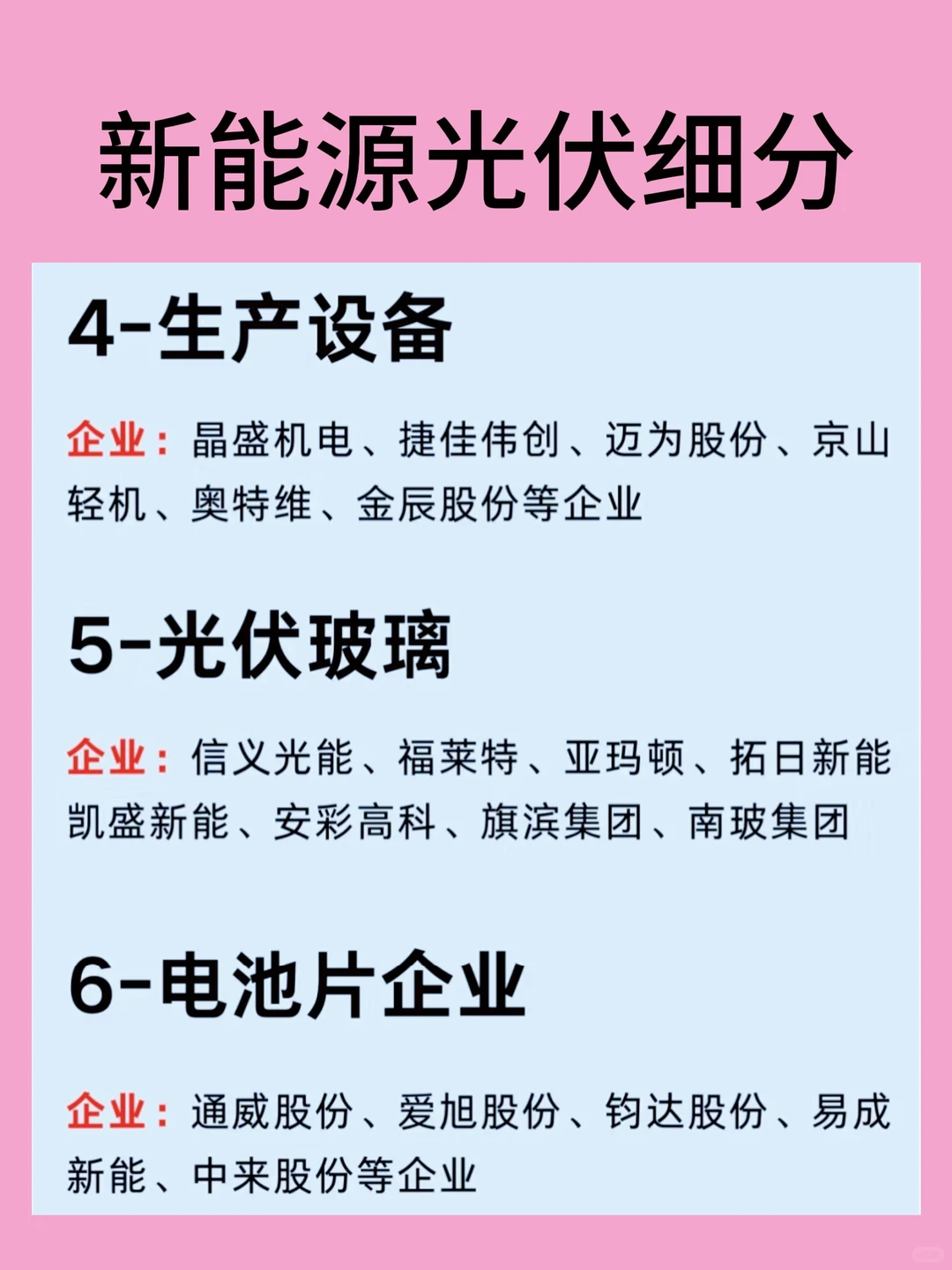 新能源光伏细分