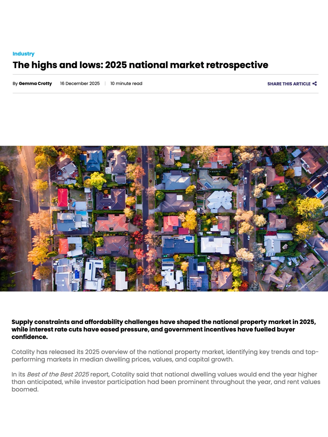 2025澳洲房市年终报告?