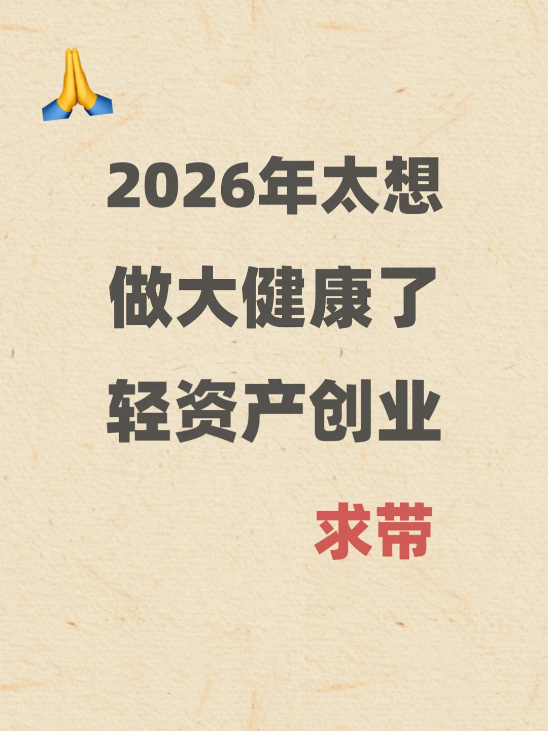 2026年太想做大健康了！轻资产创业求带！