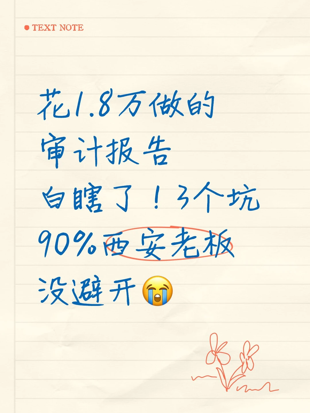 花1.8万做的审计报告白瞎了！