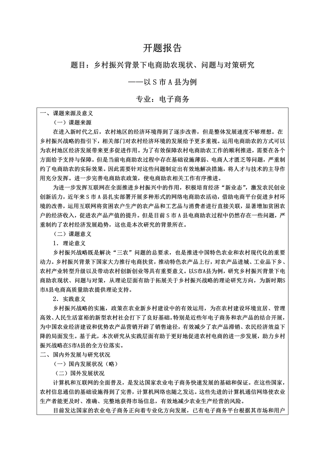 电子商务开题报告怎么做?电商助农方向
