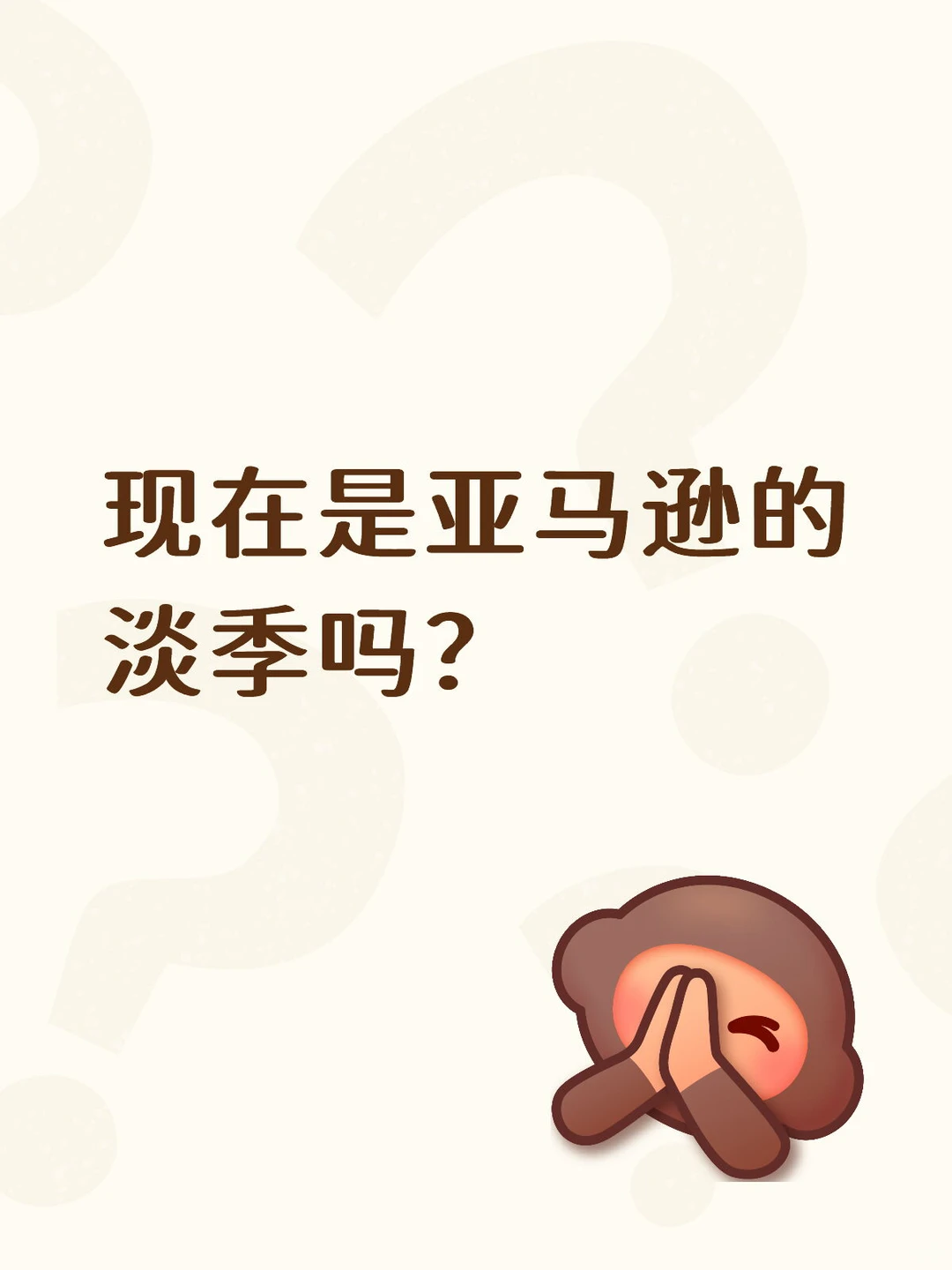 现在是亚马逊的淡季吗？