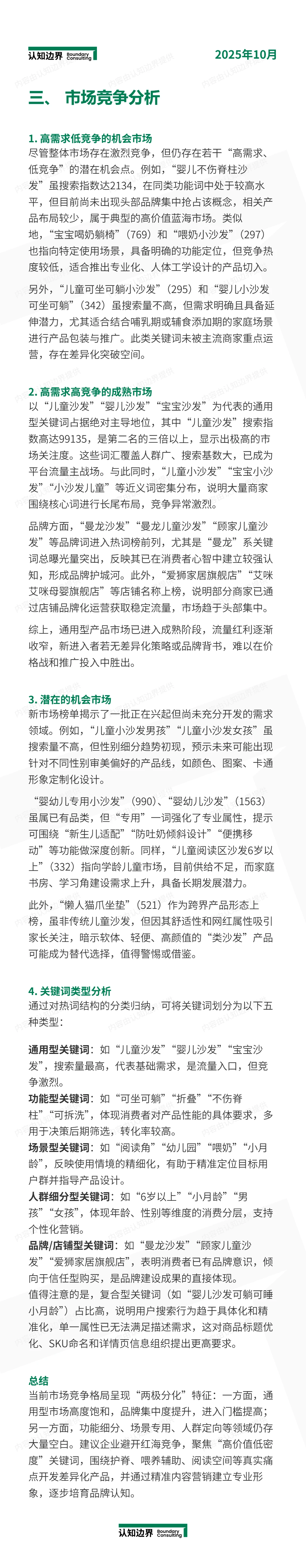 11月认知边界行业报告 儿童沙发 住宅家具