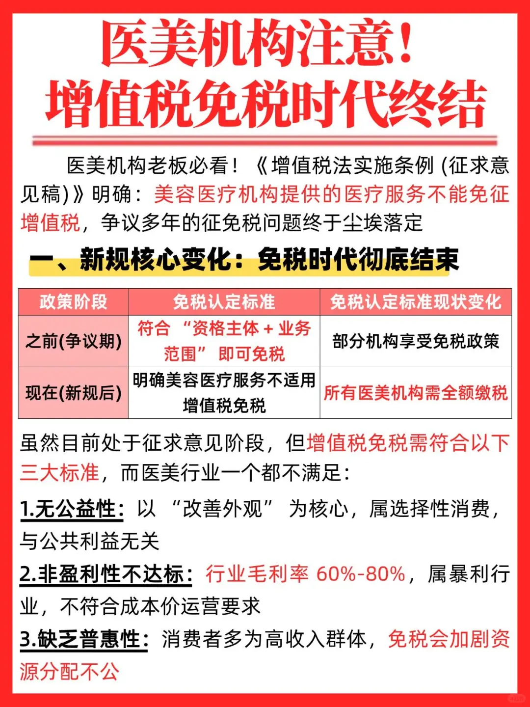 医美机构免税时代结束?