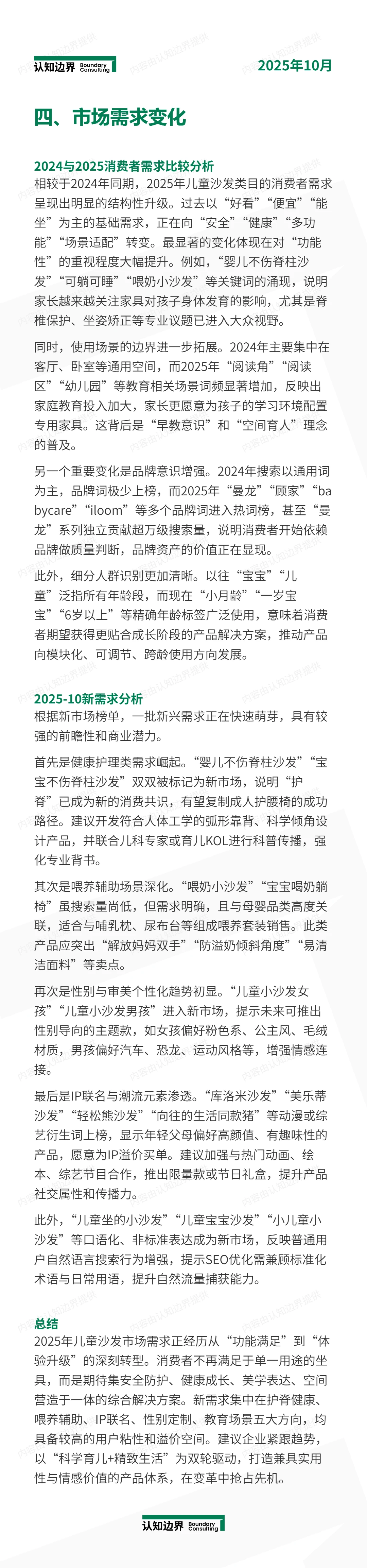 11月认知边界行业报告 儿童沙发 住宅家具